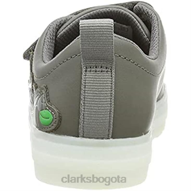 Clarks 0DX8L820 Zapatilla niño flare bug k piel gris oscuro clarks niños cuero gris oscuro