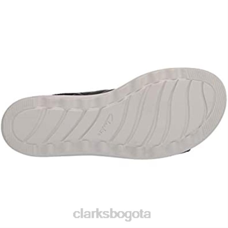 Clarks 0DX8L825 Sandalias Clarks Jillian de cuero negro con cuña baja para mujer mujer cuero negro