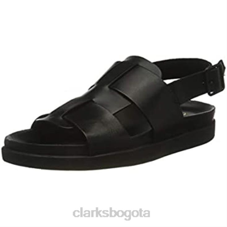 Clarks 0DX8L833 Sandalia clarks negra con correa sunder para hombre hombres cuero negro