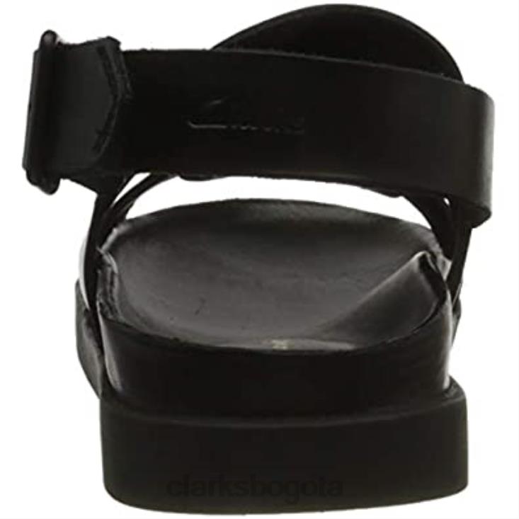 Clarks 0DX8L833 Sandalia clarks negra con correa sunder para hombre hombres cuero negro