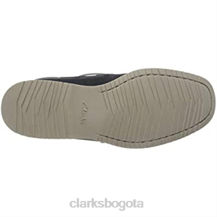 Clarks 0DX8L835 Zapato náutico de encaje noonan de clarks de nobuk azul marino para hombre hombres nubuck azul marino