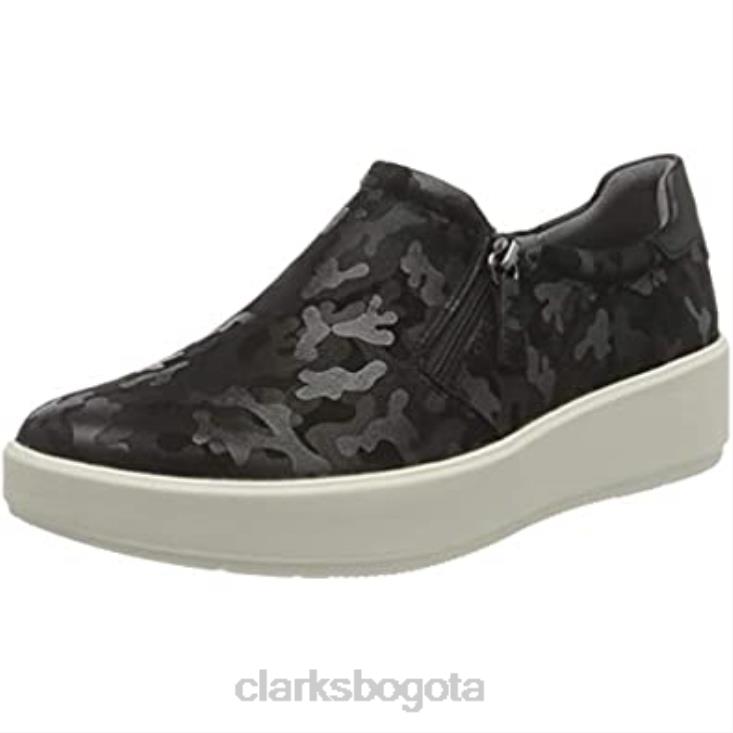 Clarks 0DX8L837 Zapatilla Layton Step para mujer Clarks en ante negro mujer interés de ante negro