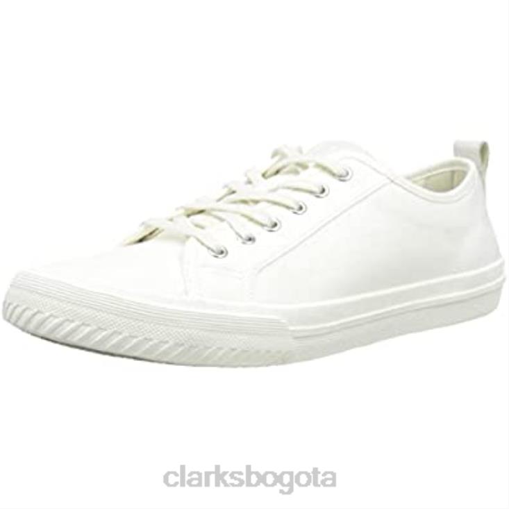 Clarks 0DX8L839 zapatilla de encaje roxby para hombre clarks lona blanca hombres lienzo blanco