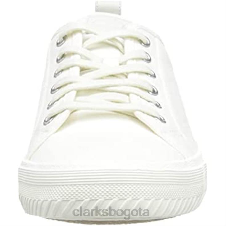 Clarks 0DX8L839 zapatilla de encaje roxby para hombre clarks lona blanca hombres lienzo blanco