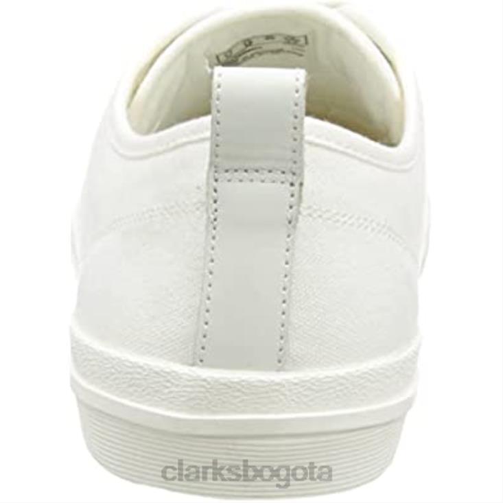 Clarks 0DX8L839 zapatilla de encaje roxby para hombre clarks lona blanca hombres lienzo blanco