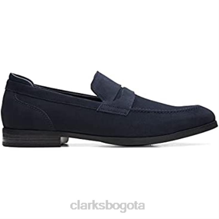 Clarks 0DX8L851 clarks bradish facilidad zapatos de gamuza azul marino unisexo