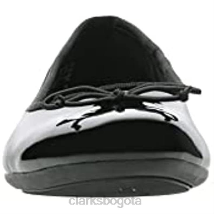 Clarks 0DX8L86 bailarinas de alta costura para mujer clarks negros mujer charol negro