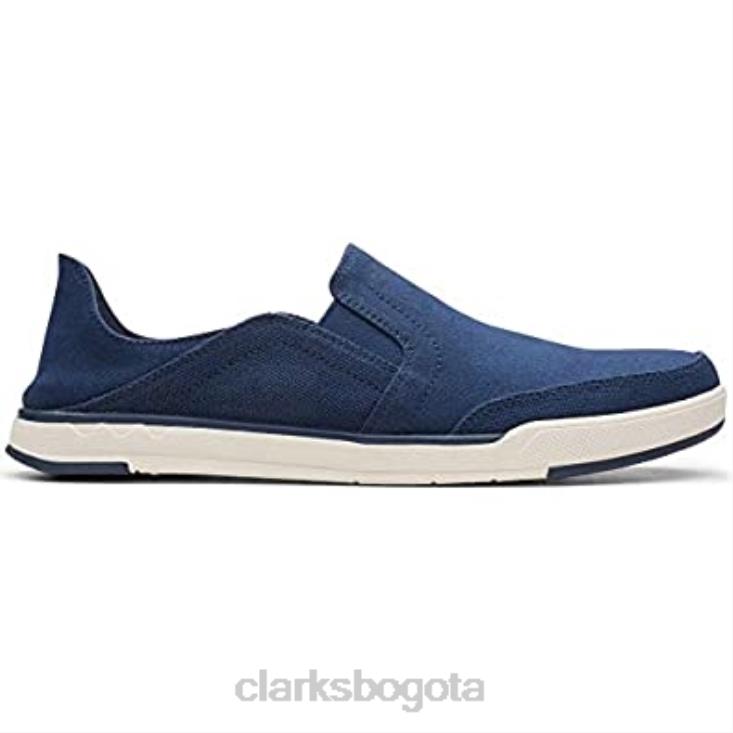 Clarks 0DX8L867 Mocasines de lona azul marino de clarks step isle row para hombre hombres lona azul marino lona azul marino
