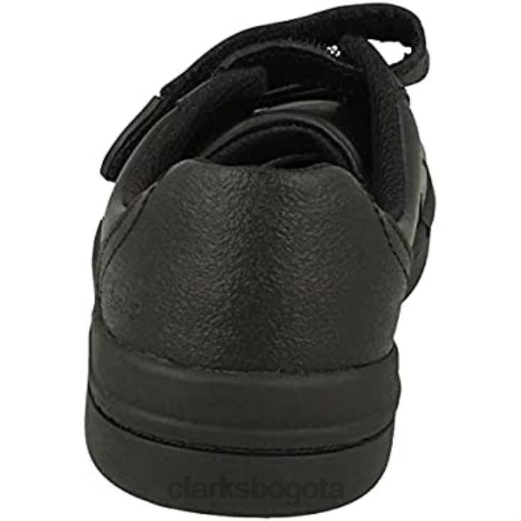 Clarks 0DX8L870 zapatos de cuero para niño rock pass clarks negros niños