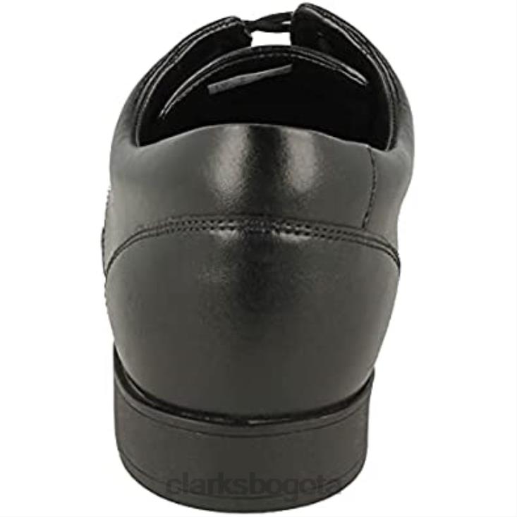Clarks 0DX8L871 zapatos de cuero para jóvenes scala step negro talla estrecha clarks negro unisexo negro