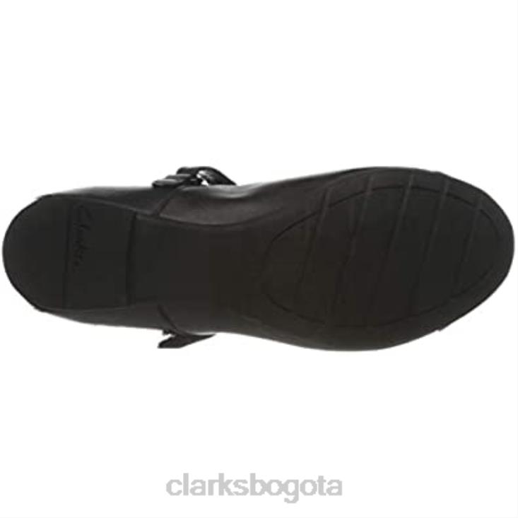 Clarks 0DX8L875 bailarinas de niña clarks scala gem k negras niños cuero negro cuero negro