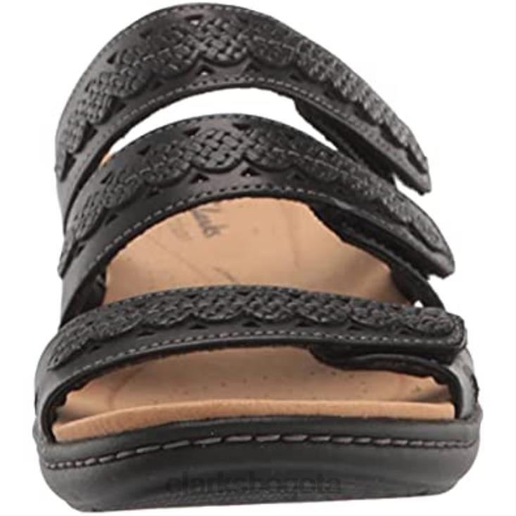 Clarks 0DX8L877 sandalia plana laurieann cove hombre clarks cuero negro hombres cuero negro