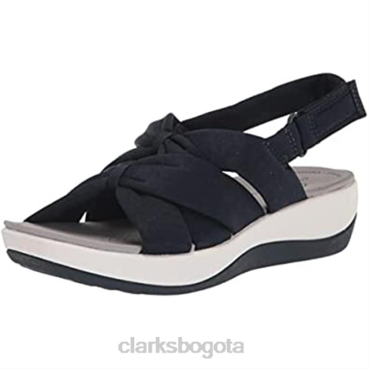 Clarks 0DX8L881 Sandalias planas clarks arla meg de textil azul marino para mujer mujer textil azul marino