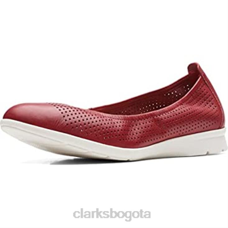 Clarks 0DX8L884 bailarinas clarks jenette easy de frijol rojo para mujer mujer