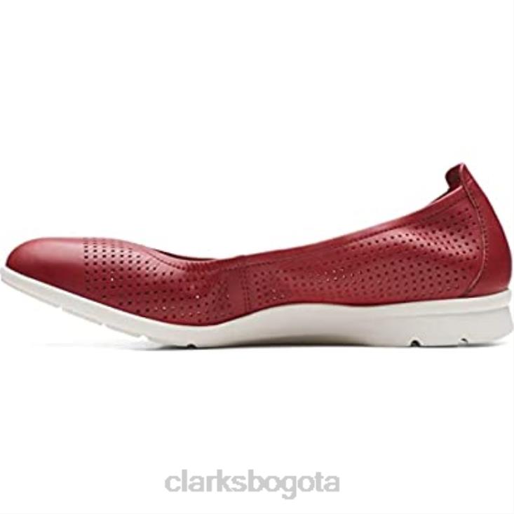Clarks 0DX8L884 bailarinas clarks jenette easy de frijol rojo para mujer mujer