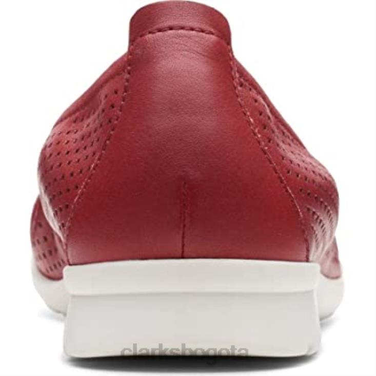 Clarks 0DX8L884 bailarinas clarks jenette easy de frijol rojo para mujer mujer