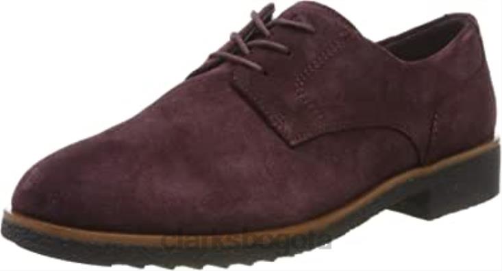 Clarks 0DX8L886 clarks griff lane derbys de ante burdeos para mujer mujer ante burdeos
