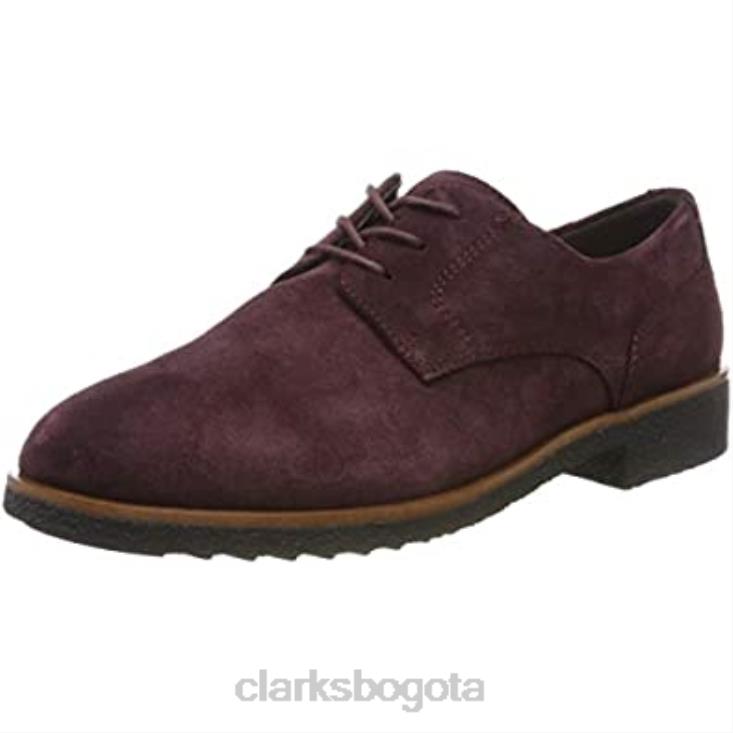 Clarks 0DX8L886 clarks griff lane derbys de ante burdeos para mujer mujer ante burdeos
