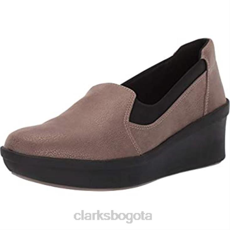 Clarks 0DX8L890 Clarks Step Rose Moon plataforma peltre sintético para mujer mujer peltre sintético