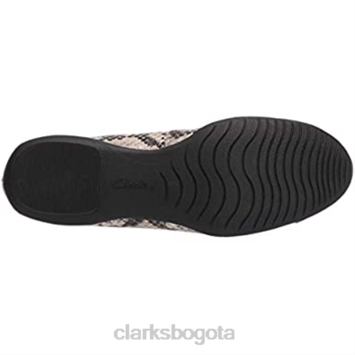Clarks 0DX8L894 bailarinas de mujer sara orquídea color topo charol de serpiente combi clarks mujer combi charol serpiente topo