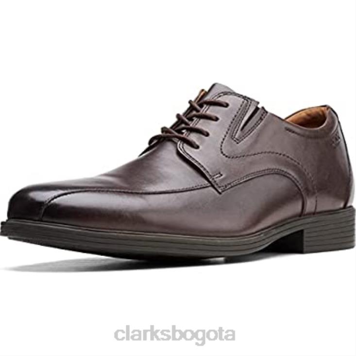 Clarks 0DX8L899 Clarks Whiddon Pace Oxford de cuero marrón oscuro para hombre hombres