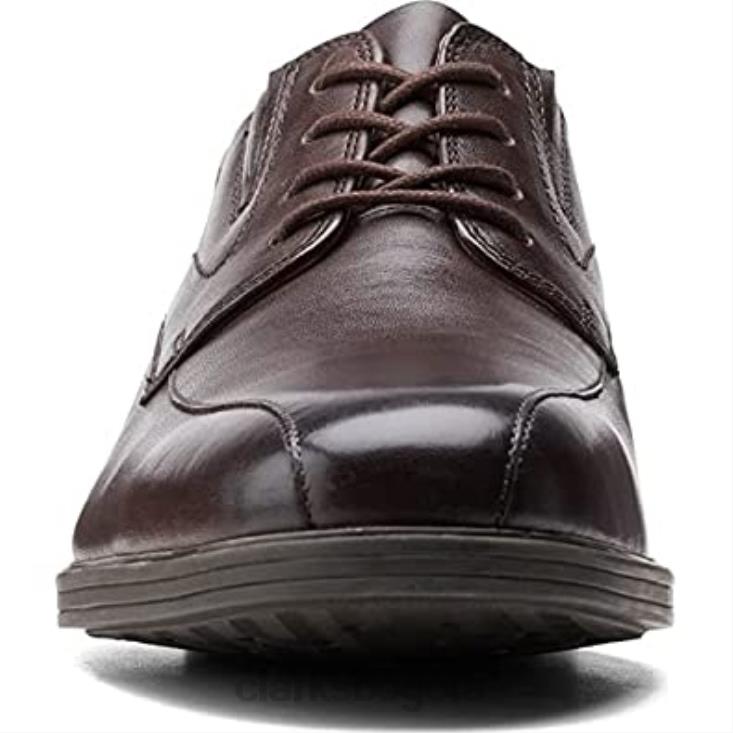 Clarks 0DX8L899 Clarks Whiddon Pace Oxford de cuero marrón oscuro para hombre hombres