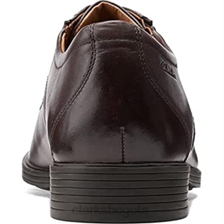Clarks 0DX8L899 Clarks Whiddon Pace Oxford de cuero marrón oscuro para hombre hombres