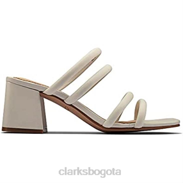 Clarks 0DX8L91 sandalias de tacón clarks sheer 65 mule blancas para mujer mujer blanco
