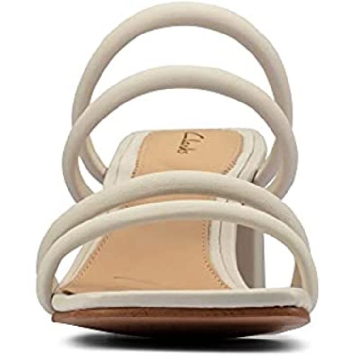 Clarks 0DX8L91 sandalias de tacón clarks sheer 65 mule blancas para mujer mujer blanco