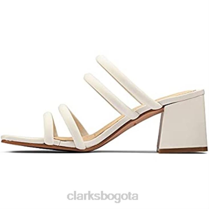 Clarks 0DX8L91 sandalias de tacón clarks sheer 65 mule blancas para mujer mujer blanco