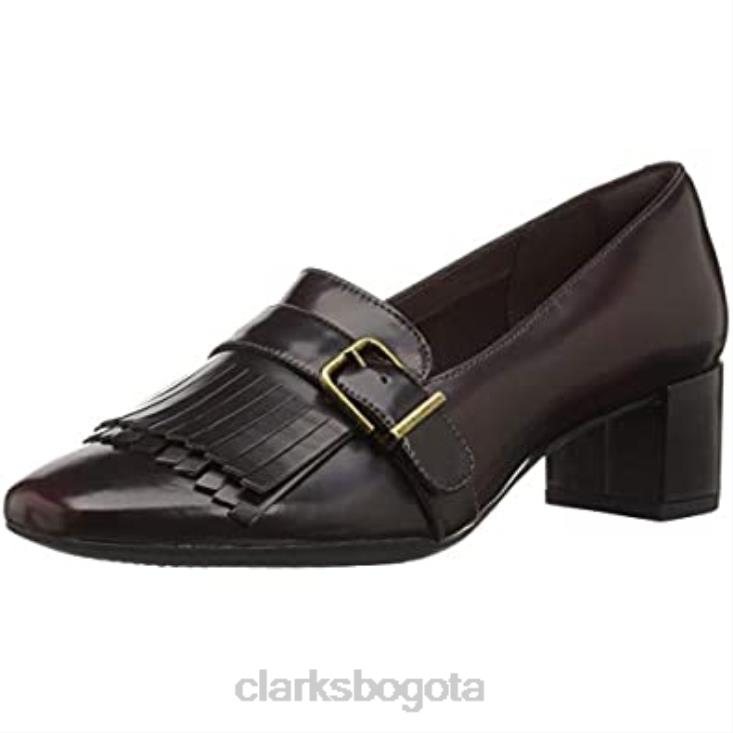 Clarks 0DX8L924 zapatos de salón tealia maye de charol berenjena para mujer clarks mujer charol berenjena