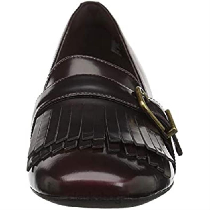 Clarks 0DX8L924 zapatos de salón tealia maye de charol berenjena para mujer clarks mujer charol berenjena