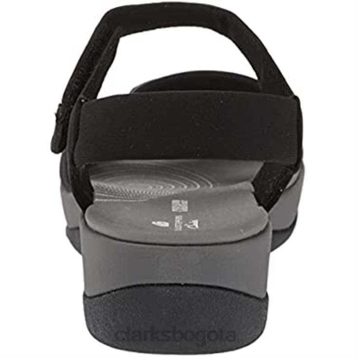 Clarks 0DX8L926 sandalia con cuña arla gracie para mujer textil negro clarks mujer textil negro