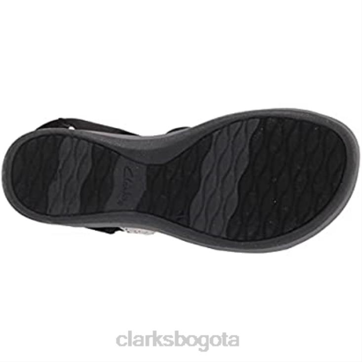 Clarks 0DX8L926 sandalia con cuña arla gracie para mujer textil negro clarks mujer textil negro