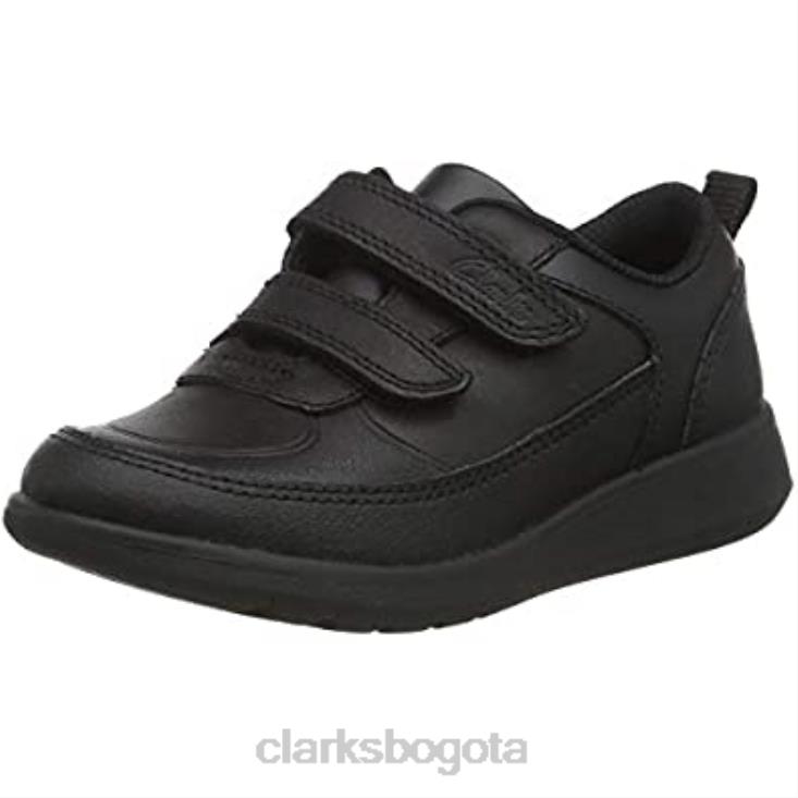 Clarks 0DX8L931 Zapatos clarks scape flare t de corte ancho para uniforme escolar para niño en negro niños cuero negro
