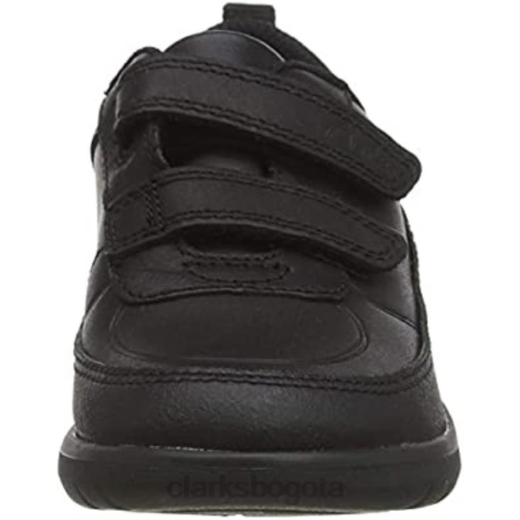 Clarks 0DX8L931 Zapatos clarks scape flare t de corte ancho para uniforme escolar para niño en negro niños cuero negro