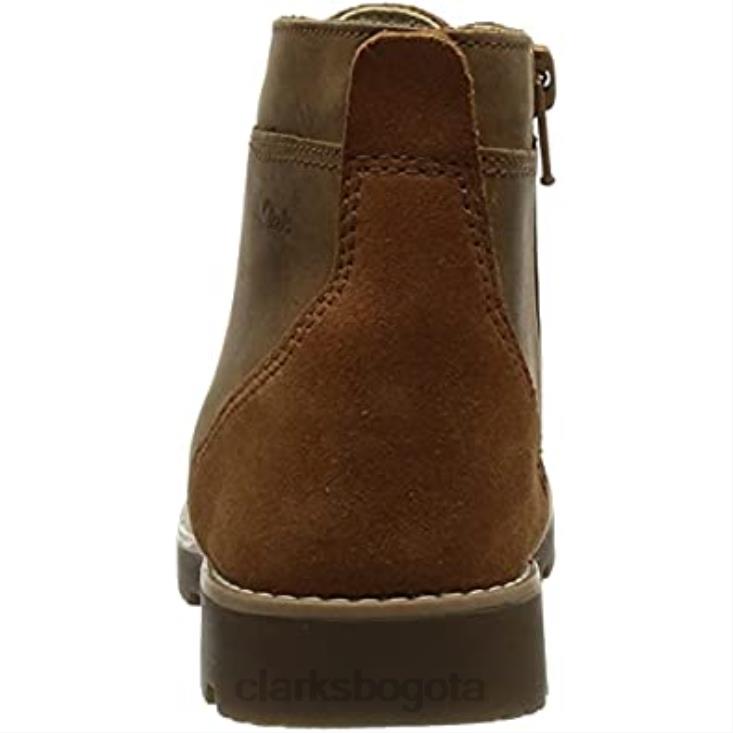 Clarks 0DX8L942 bota chukka heath lace k para niño clarks de cuero tostado niños cuero marrón