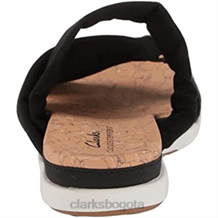 Clarks 0DX8L955 Sandalia clarks eliza skip slide de tela negra para mujer mujer textil negro
