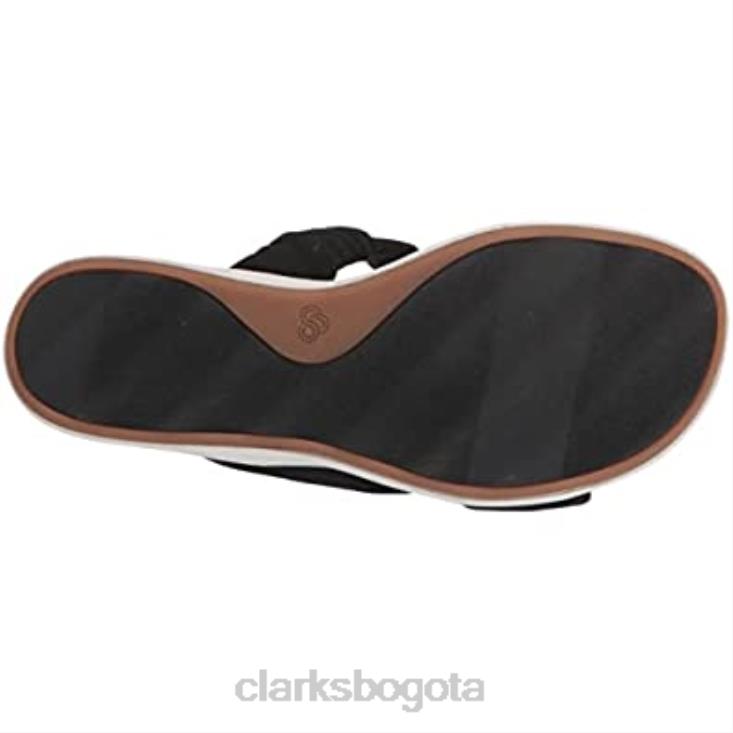 Clarks 0DX8L955 Sandalia clarks eliza skip slide de tela negra para mujer mujer textil negro
