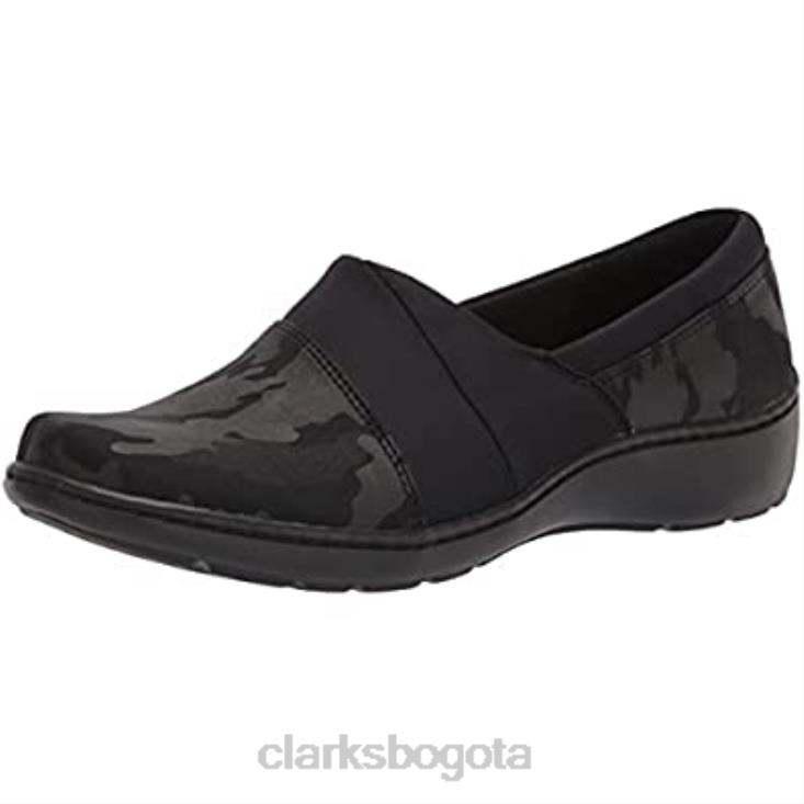 Clarks 0DX8L957 mocasines clarks cora heather para mujer interés negro mujer interés negro