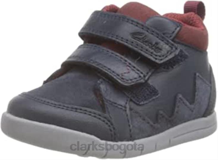 Clarks 0DX8L96 Zapatilla clarks rex park t marino piel niño niños cuero azul marino