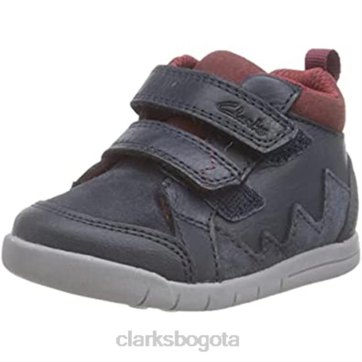 Clarks 0DX8L96 Zapatilla clarks rex park t marino piel niño niños cuero azul marino