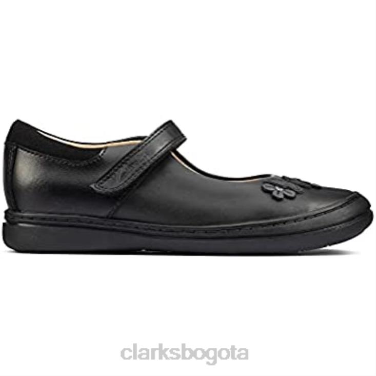 Clarks 0DX8L971 clarks scooter daisy niño zapatos de cuero negro niños