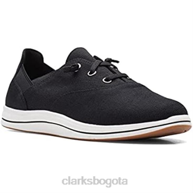 Clarks 0DX8L978 Zapatilla Clarks Breeze Ave de lona negra para mujer mujer