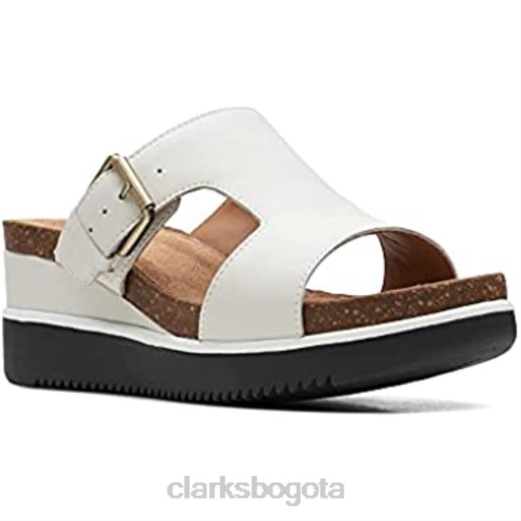 Clarks 0DX8L991 sandalia lizby easy slide para mujer de cuero blanco clarks cuero blanco mujer cuero blanco