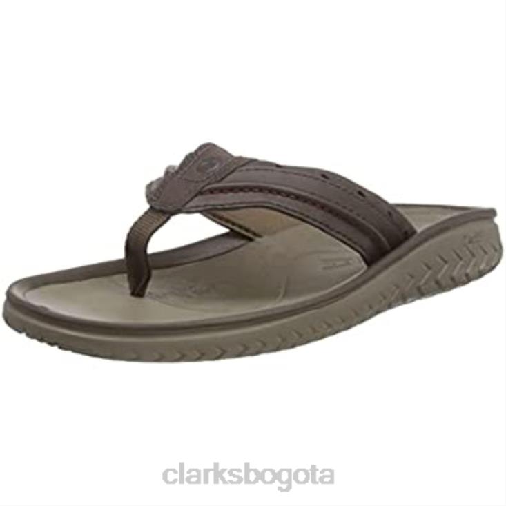 Clarks 0DX8L995 Chanclas marrón Clarks Wesley Post para hombre hombres marrón