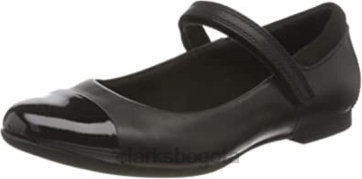 Clarks 0DX8L997 bailarinas de niña scala gem y clarks cuero negro niños cuero negro
