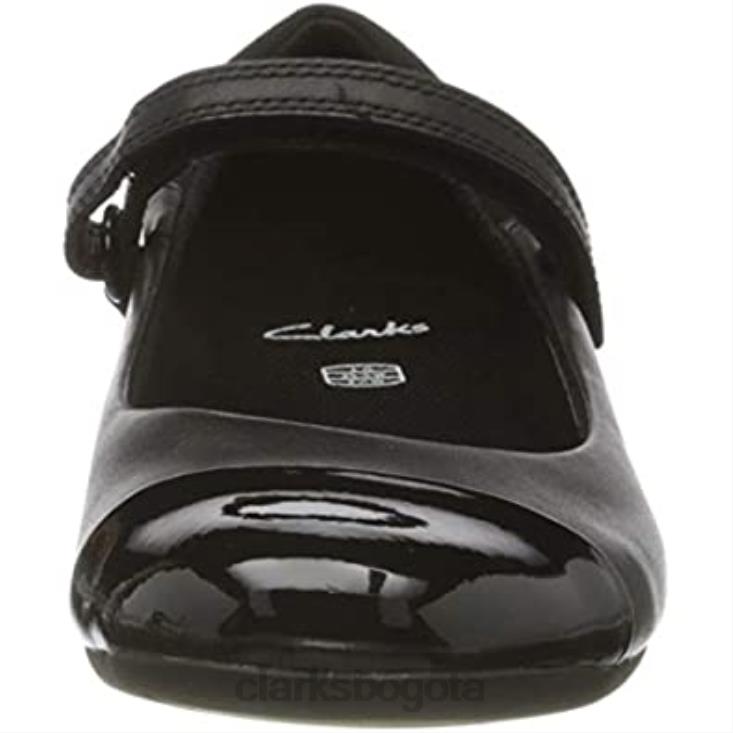 Clarks 0DX8L997 bailarinas de niña scala gem y clarks cuero negro niños cuero negro