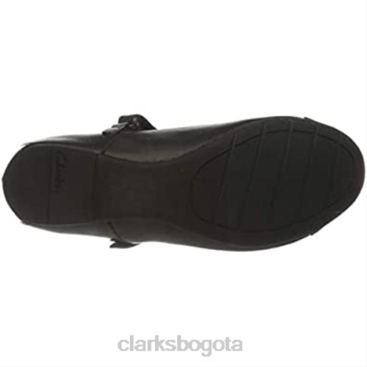 Clarks 0DX8L997 bailarinas de niña scala gem y clarks cuero negro niños cuero negro