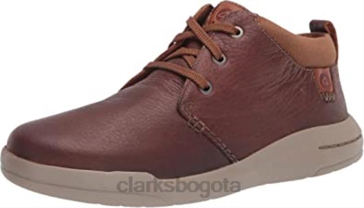 Clarks 0DX8L2898 Botas clarks driftway mid chukka de cuero color canela oscuro para hombre hombres